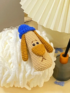 Cute Sad Dog Crochet Keychain Pattern