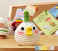 Cute White Onion Chicken Amigurumi Crochet Pattern Chart