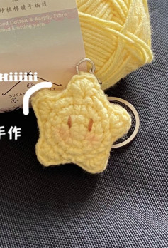 Cute Yellow Crochet Star Keychain Flat Chart Pattern