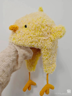 Cute Yellow Fluffy Chicken Hat Crochet Pattern