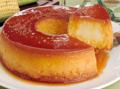 Delicious Corn Pudding with Caramelized Syrup and Parmesan Cheese