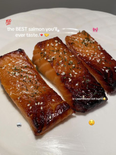Delicious Miso Glazed Salmon Recipe inspired by Nobu with marinade instructions and ingredients