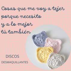 Discos desmaquillantes reutilizables tejidos a ganchillo en colores pastel