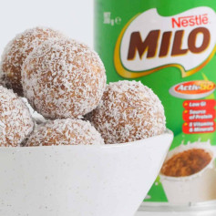 Easy No-Bake Milo Balls with Condensed Milk and Desiccated Coconut