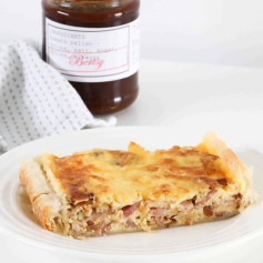 Egg & Bacon Pie: Creamy eggs, smoky bacon and melty cheese baked inside a golden puff pastry crust