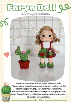 Farya Doll Amigurumi Crochet Pattern with Cactus