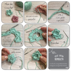 Flor de Crochê - Tutorial passo a passo para fazer flor em crochê