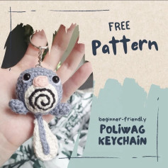 Free Beginner-Friendly Crochet Pattern for Poliwag Keychain
