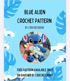 Free Blue Alien Amigurumi Crochet Pattern by CrochetGrove