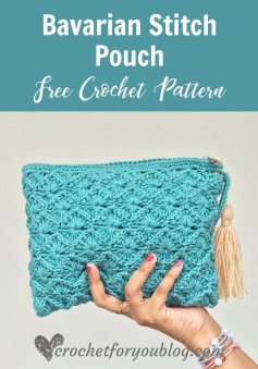 Free Crochet Bavarian Stitch Pouch Pattern - Textured Diamond Design with Tassel