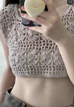 Free Crochet Chart for Beautiful Lace Shell Stitch Sleeveless Top Pattern