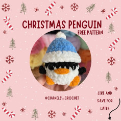 Free Crochet Christmas Penguin Pattern: Beginner Friendly Amigurumi Doll with Hat and Beak