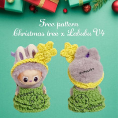 Free Crochet Pattern Christmas Tree x Labubu V4
