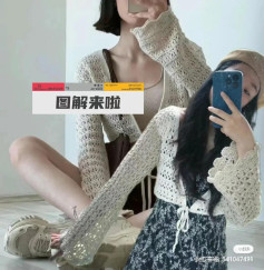 Free Crochet Pattern: Creamy Lace Long Sleeve Cardigan with Detailed Front and Back Charts