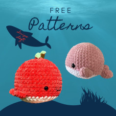 Free Crochet Pattern: Cute Amigurumi Whale and Apple