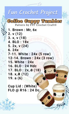 Free Crochet Pattern: Cute Coffee Cuppy Tumbler Amigurumi