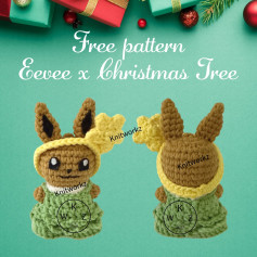 Free Crochet Pattern: Eevee Christmas Tree Amigurumi Doll