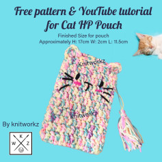 Free Crochet Pattern for Cat HP Pouch by Knitworkz