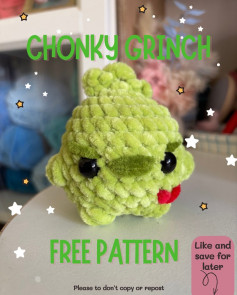 Free Crochet Pattern for Chonky Grinch Amigurumi Doll by Chanels Crochet