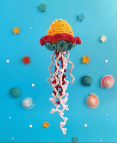 Free Crochet Pattern for Colorful Jellyfish Bella with Detailed Step-by-Step Instructions