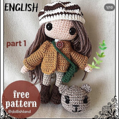 Free Crochet Pattern for Girl Amigurumi Doll with Bear