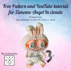 Free Crochet Pattern for Zimomo Angel In Clouds Amigurumi Doll by Knitworkz