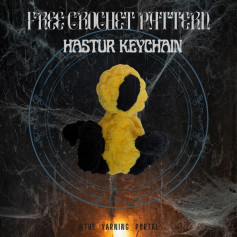 Free Crochet Pattern: Hastur Keychain (Yellow & Black)
