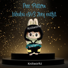 Free Crochet Pattern Labubu v1/v3 Zoey Outfit: Hair, Pants, and Accessories