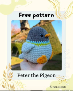 Free Crochet Pattern: Peter the Pigeon Amigurumi Doll