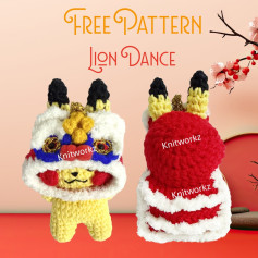 Free Crochet Pattern: Pikachu Lion Dance Amigurumi Doll