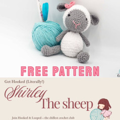 Free Crochet Pattern: Shirley The Sheep - Gray and White Amigurumi Doll with Fluffy Yarn