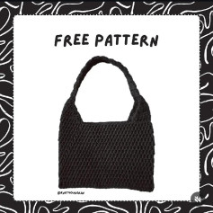 Free Crochet Pattern: Simple Black Tote Bag with Instructions