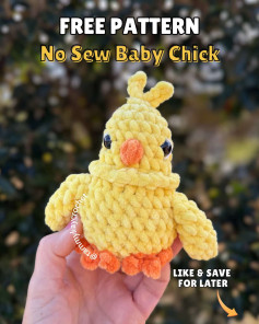 Free No Sew Baby Chick Amigurumi Crochet Pattern with Step-by-Step Instructions