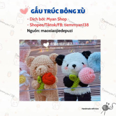 Gấu Trúc Bông Xù - Chart Móc Len Chi Tiết Từng Phần
