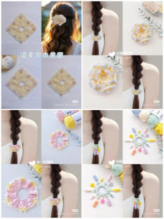 Gentle Square Scarf Hair Scrunchie Crochet Pattern Tutorial