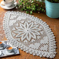 German Crochet Chart for Elegant Lace Placemat with Floral Pattern