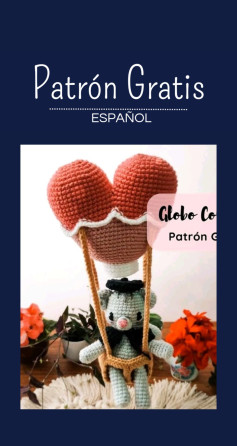 Globo Corazón: Patrón Gratis Amigurumi Gấu