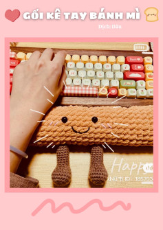 Gối kê tay móc len hình ổ bánh mì dễ thương