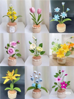 Grape Hyacinth Potted Plant Crochet Pattern Tutorial