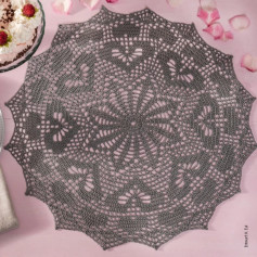 Grey Floral Crochet Doily Pattern Chart