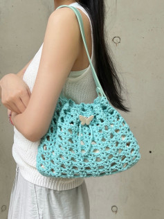 Handmade Crochet Bag Chart with Butterfly Detail