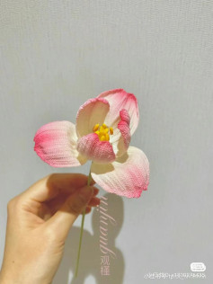 Handmade Crochet Tulip Flower Pattern Chart with Gradient Petals