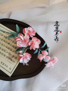 Handmade Pink Peach Blossom Crochet Flower Tutorial Chart