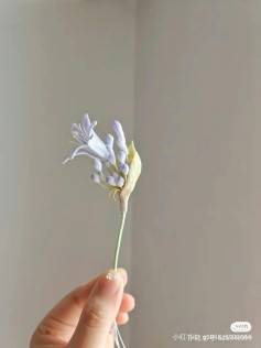 Handwritten Crochet Chart for Blue Lily of the Valley Flower