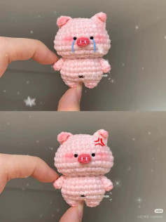 Handwritten Crochet Chart for Cute Pink Pig Amigurumi Doll