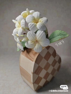 Handwritten Crochet Chart for White and Yellow Frangipani Flower