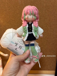 Handwritten Crochet Pattern Chart for Demon Slayer Amigurumi Dolls