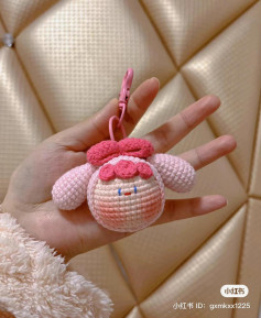 Handwritten Crochet Pattern for Cute Pink Amigurumi Keychain Doll