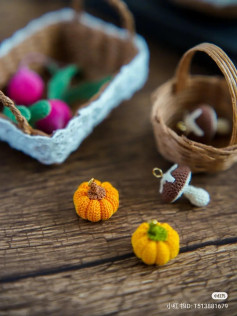 Handwritten Crochet Pattern for Miniature Pumpkin and Mushroom Charms