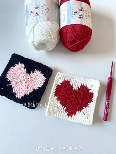Heart Granny Square Crochet Pattern Chart